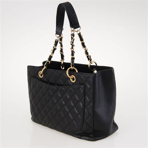 chanel tote leather|chanel shopping tote price.